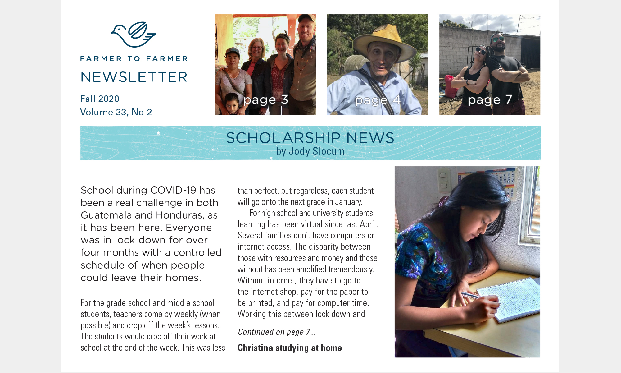 Farmer to Farmer Newsletter